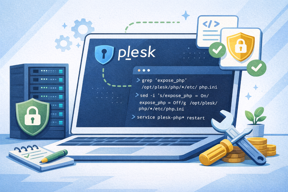 Illustration zur Absicherung und Optimierung von Plesk per Kommandozeile