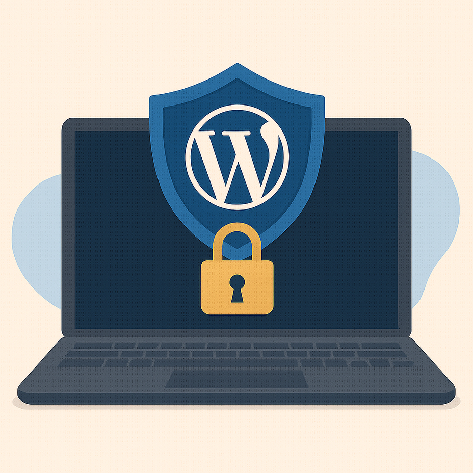 Logo von Wordpress auf einem Schild